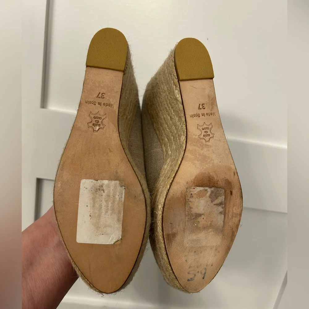 Bettye Muller Canvas Wedge Espadrille Size 37